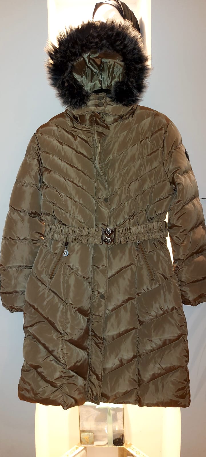 padded jacket with fur collar