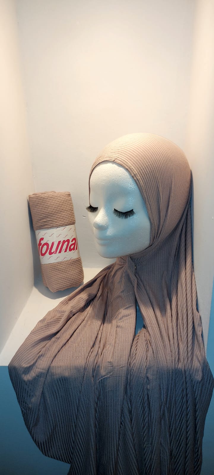 Hijab ribbelstructuur Founara