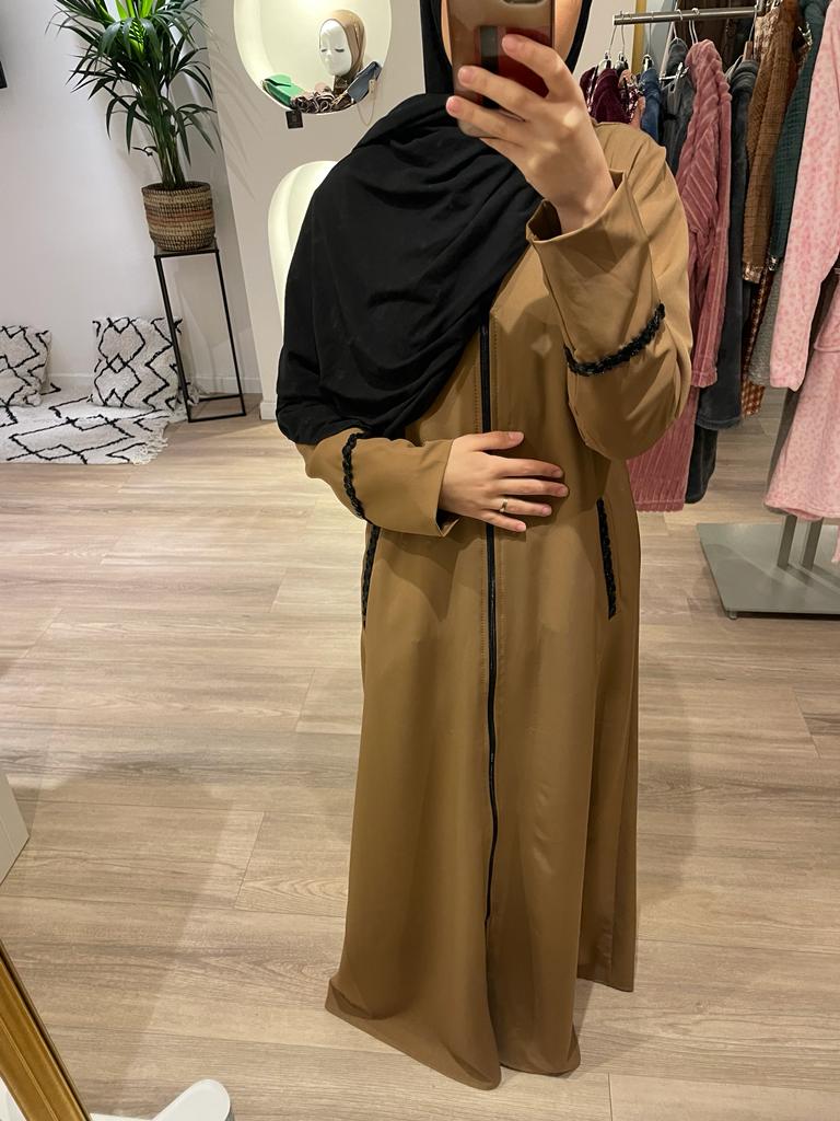 Abaya with zipper & pockets