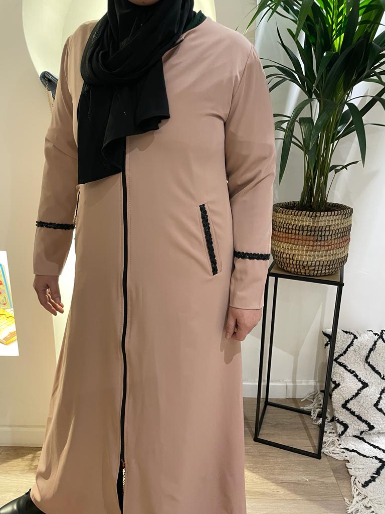 Abaya with zipper & pockets