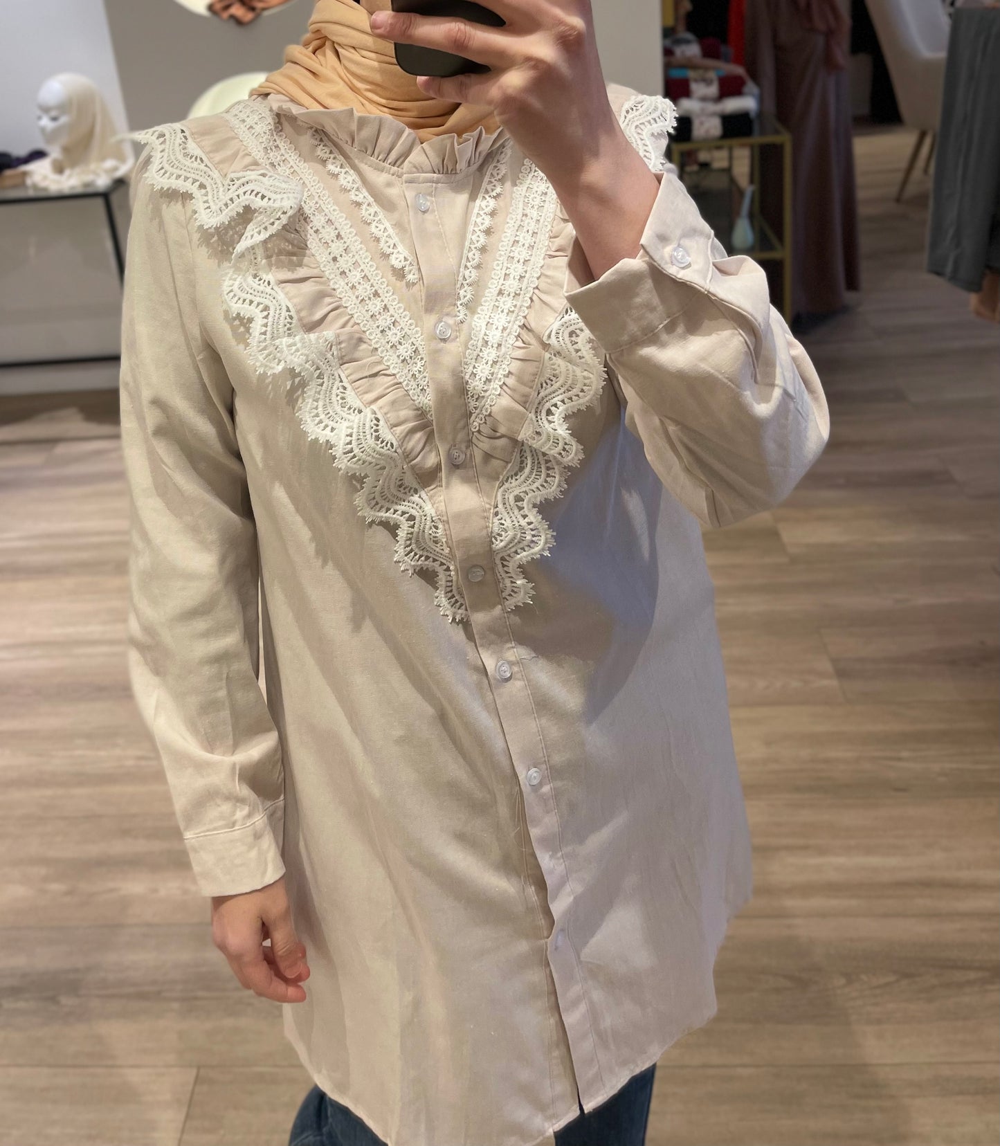 Half lange blouse - volant