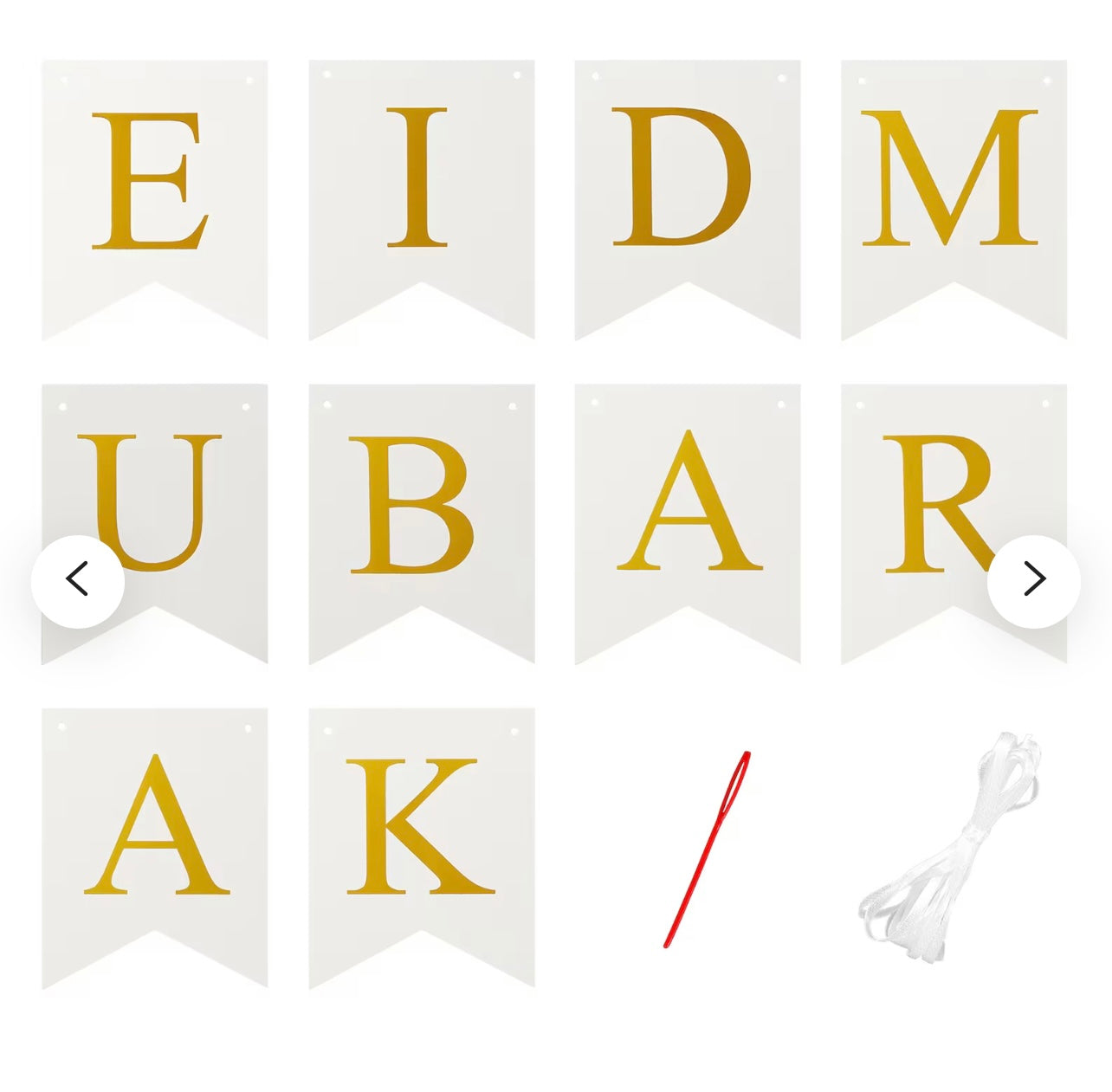 Eid Mubarak- Vlag Goud&wit