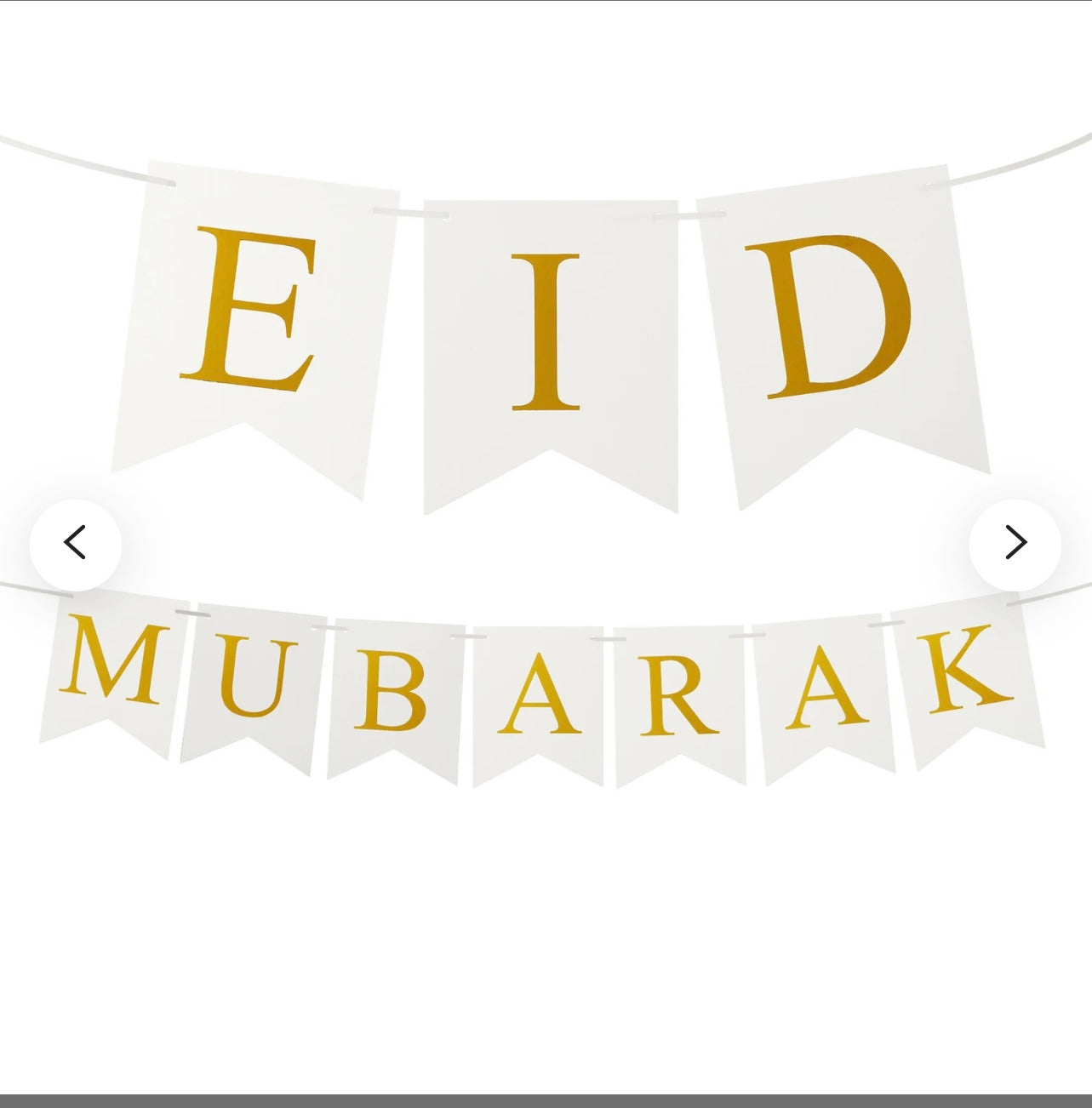 Eid Mubarak- Vlag Goud&wit