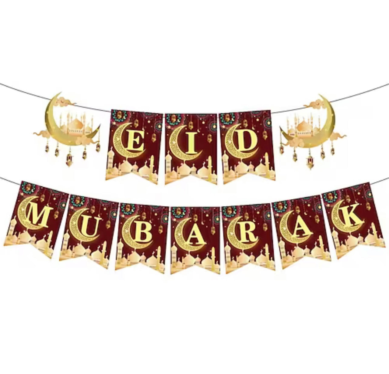 Eid Mubarak party set burgundy