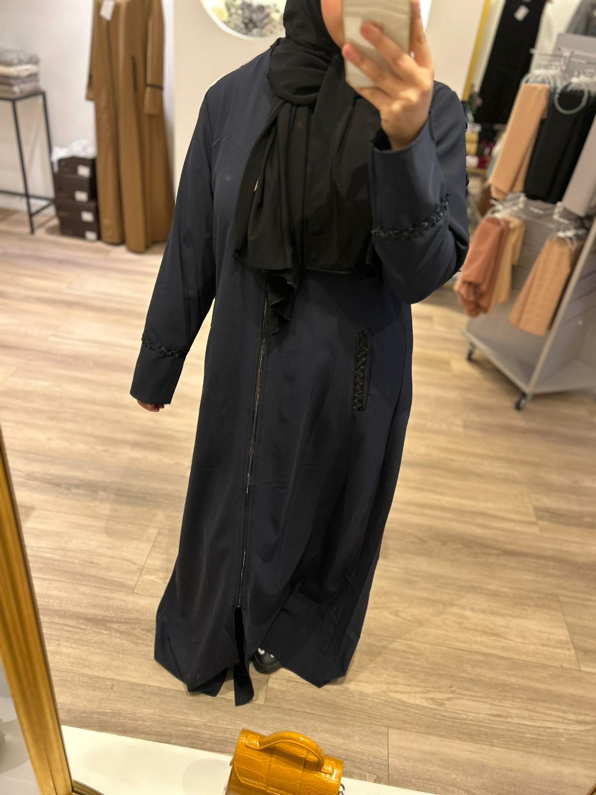 Abaya with zipper & pockets